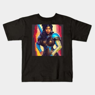 African Queen: Futuristic Fashion Statement T-Shirt Kids T-Shirt